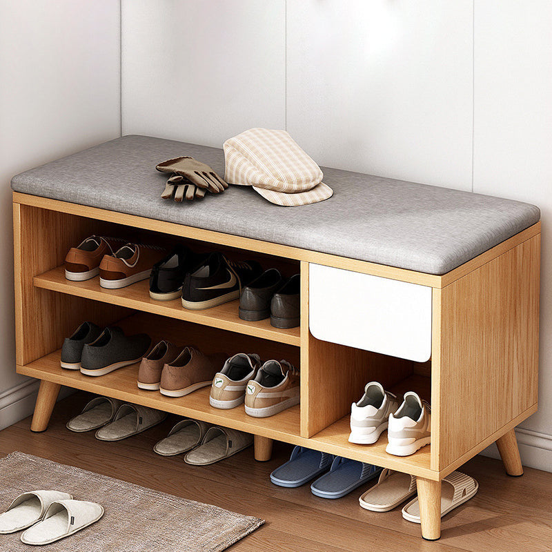 Scandinavian Wood 2-Storage Shoe Rack — B - Warm White