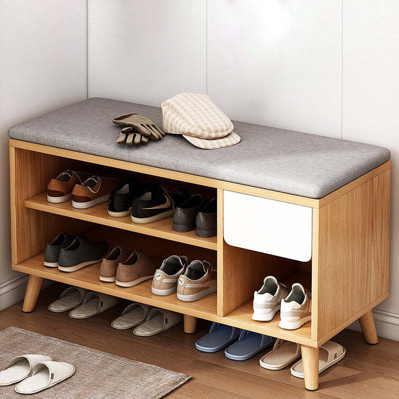 Scandinavian Wood 2-Storage Shoe Rack — B - Warm White