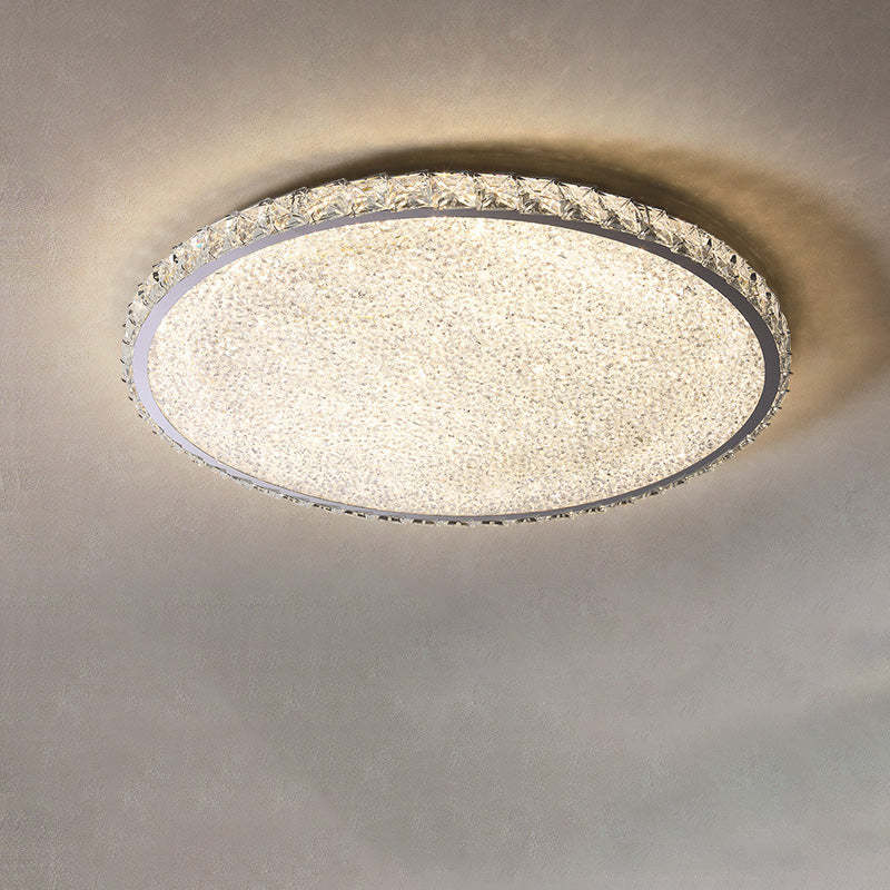 Modern Stainless Steel Crystal Rectangular LED Flush Light