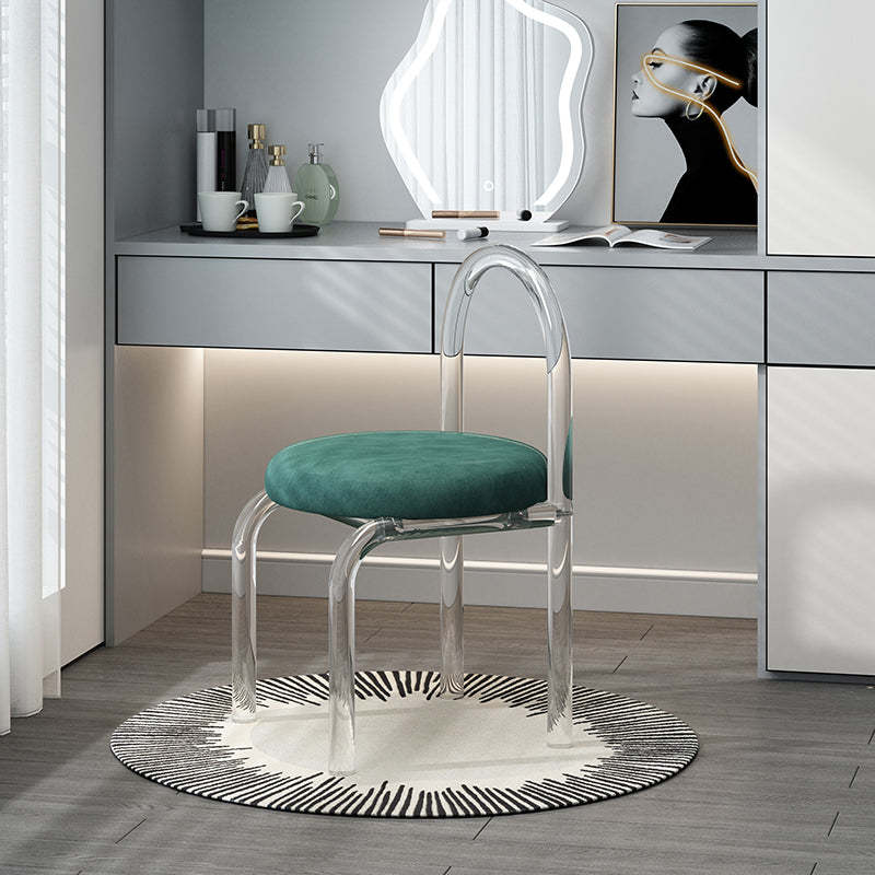 Minimalist Fabric Acrylic Vanity Stool