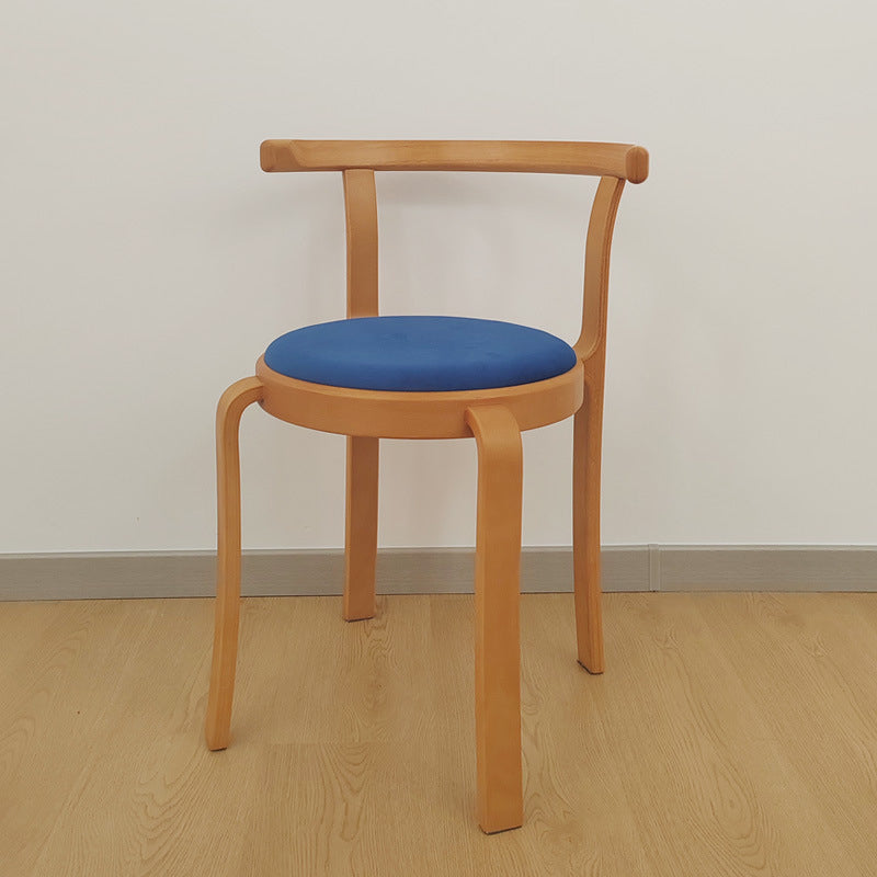 Chinese Wood Flannel Dining Chair