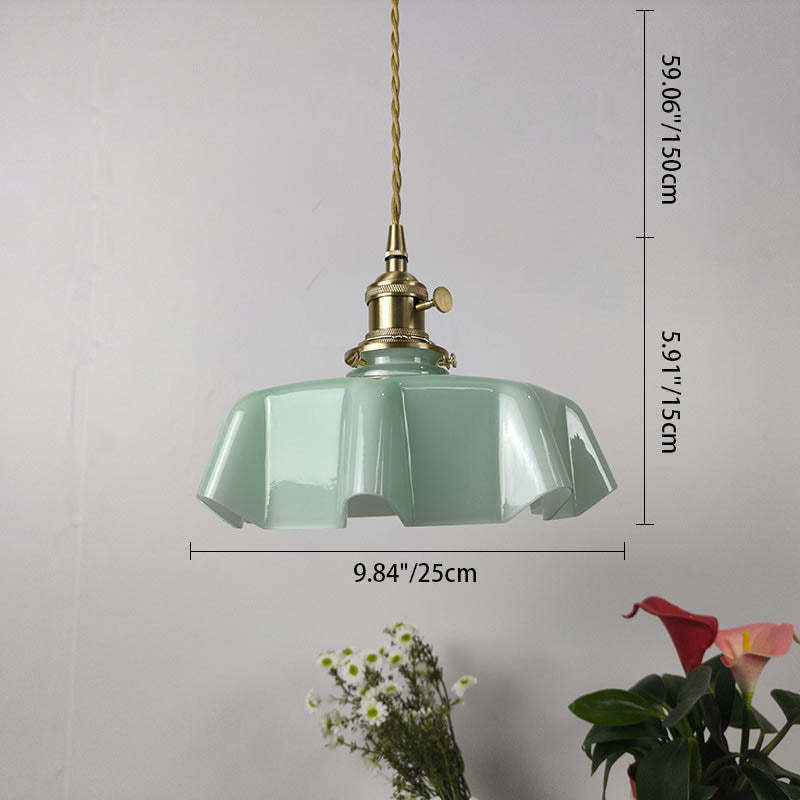 Japanese Cream Petal Glass Pendant Light