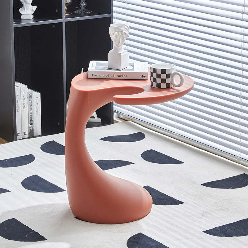 Contemporary Oval Base Plastic End Table