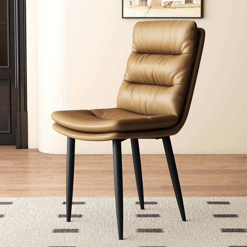 Minimalist Leather Steel Dining Chair