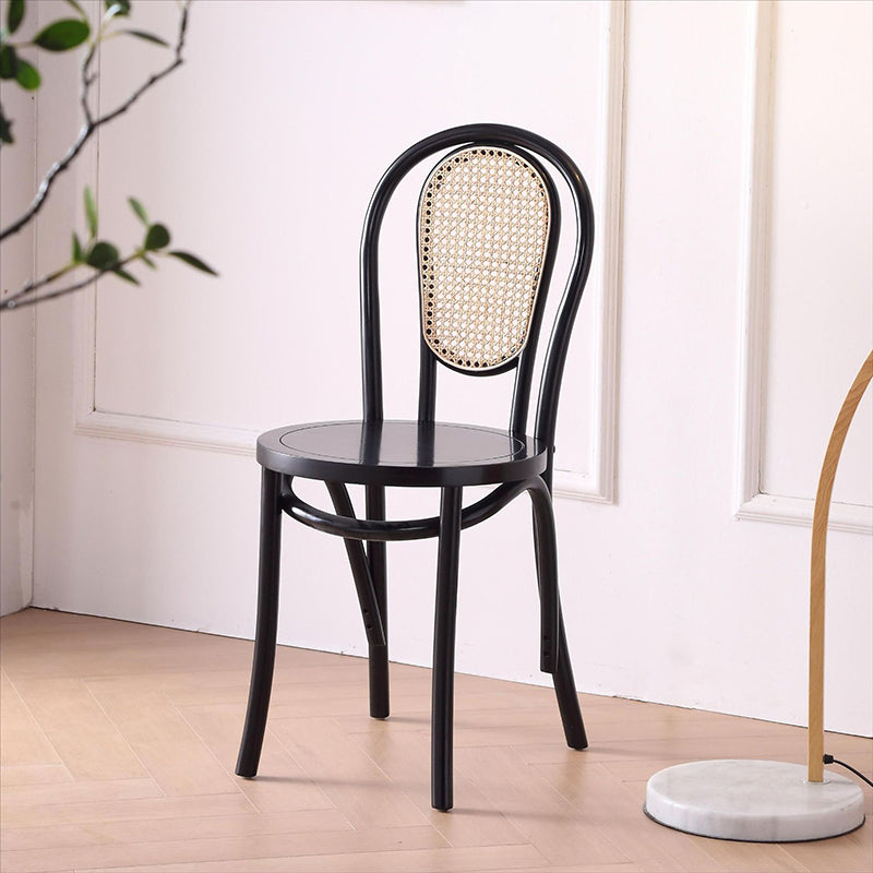 Vintage Rattan Woven Wooden Dining Chair