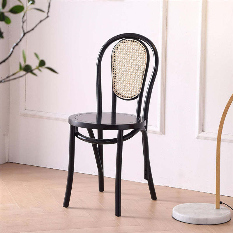 Vintage Rattan Woven Wooden Dining Chair