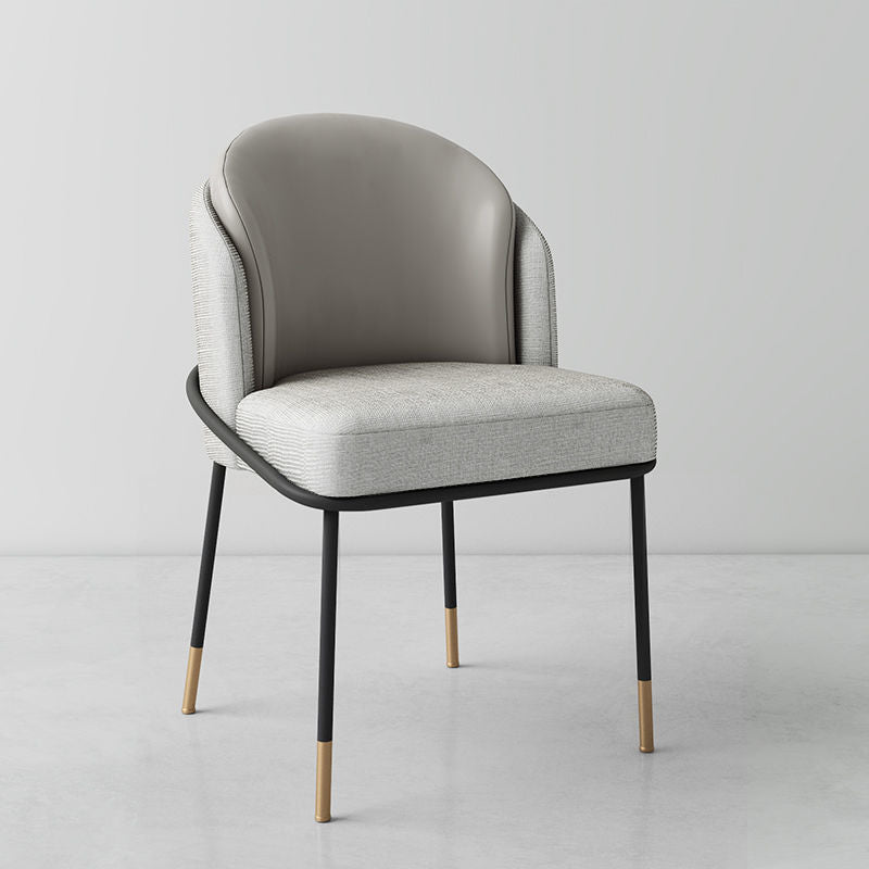 Nordic Leather Fabric Iron Wraparound Dining Chair