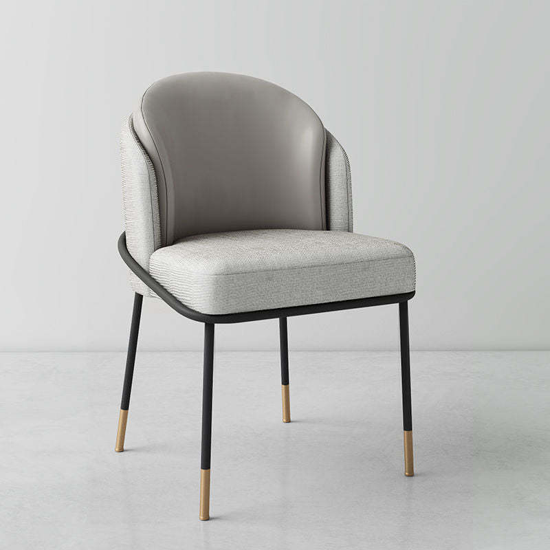 Nordic Leather Fabric Iron Wraparound Dining Chair