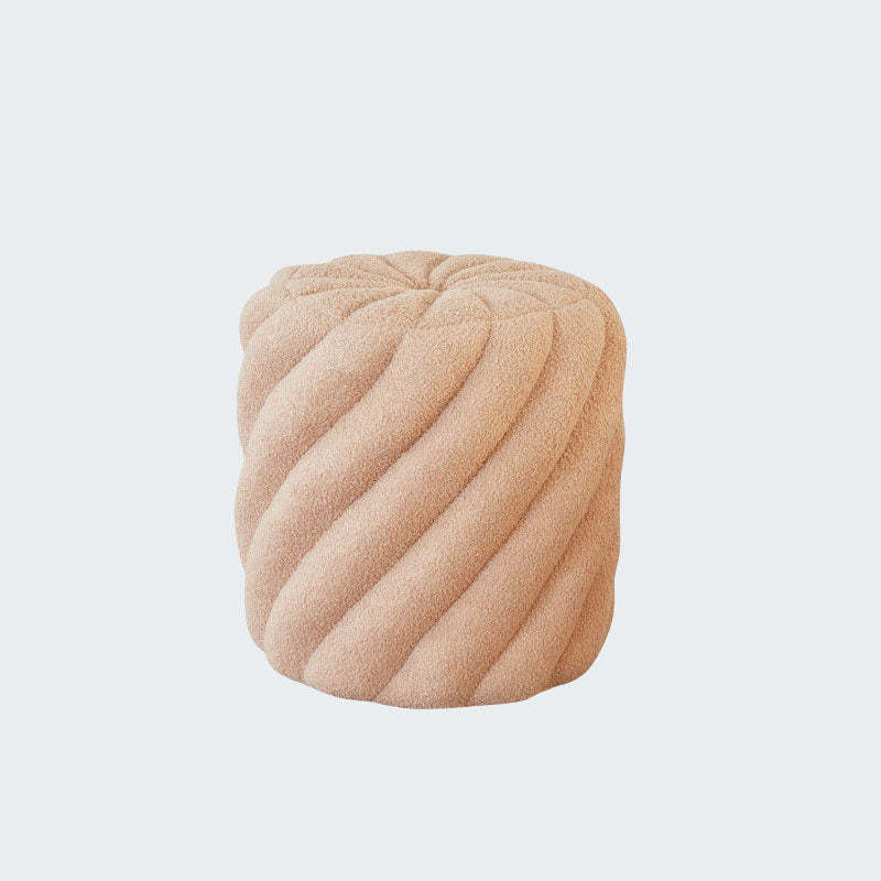 Lighom nordic vanity lambswool wood vanity stools — Khaki