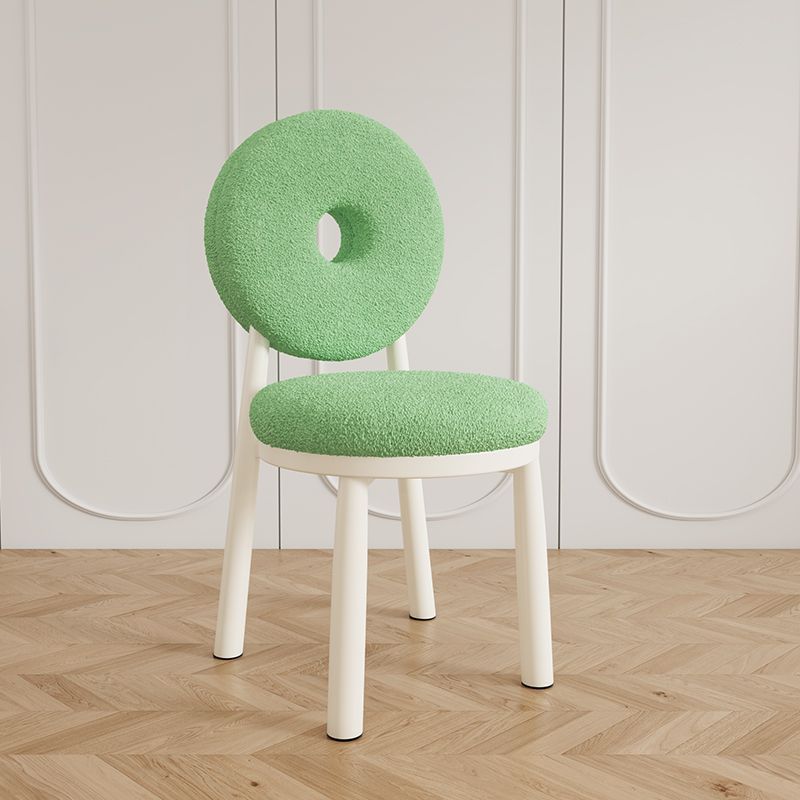 Nordic Lambswool Steel Round Dining Chair