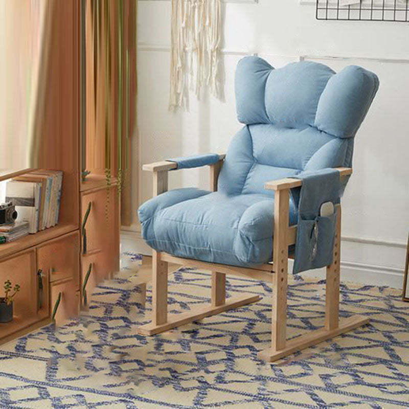 Modern Upholstered Wood Adjustable Accent Chair — Blue
