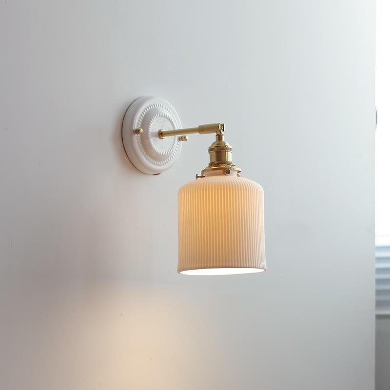 Vintage Japanese Ceramic Brass Sconce — D / 220V-240V For UK/AU