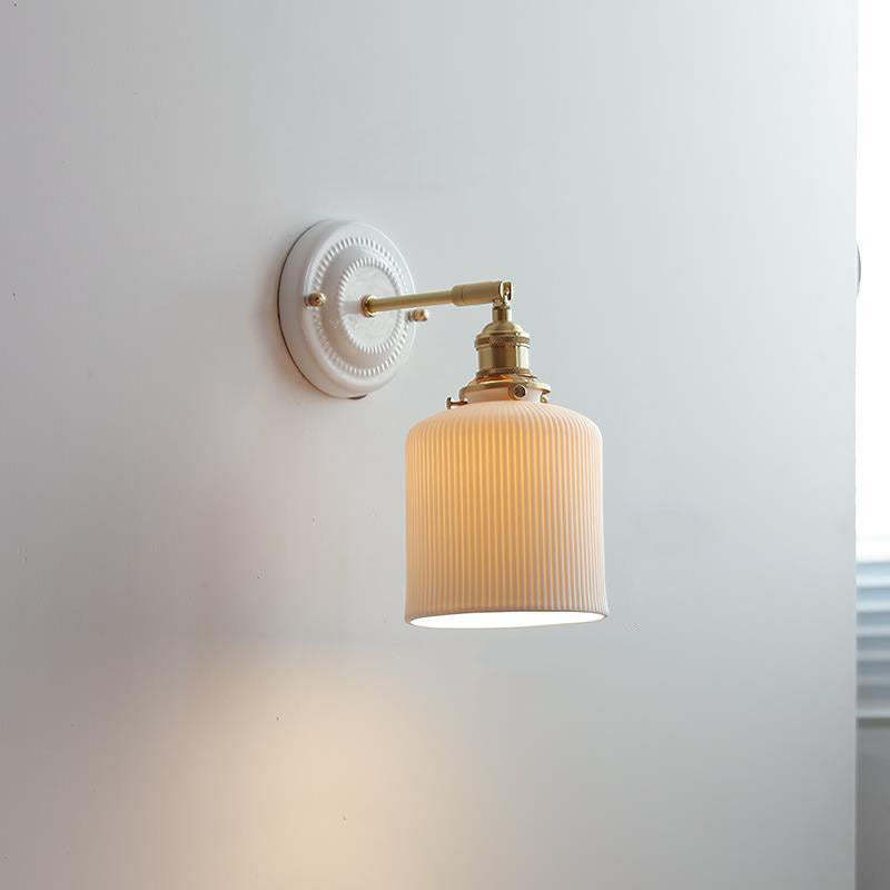 Vintage Japanese Ceramic Brass Sconce — D / 220V-240V For UK/AU