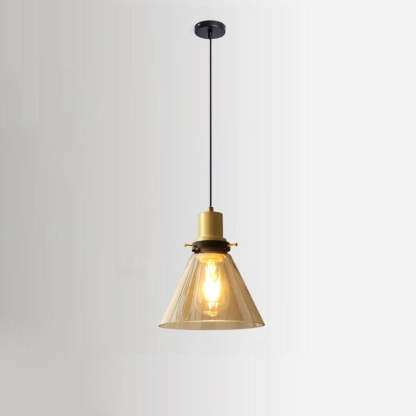 Vintage Semi-Circular Cone Cup Iron Glass Pendant Light