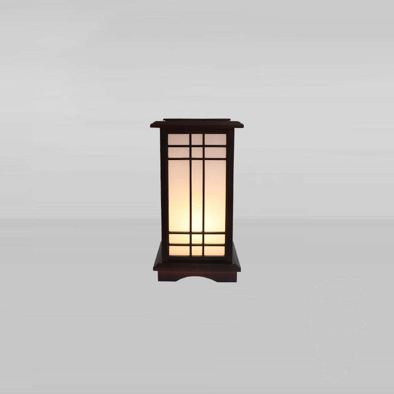 Chinese Rectangular Parchment Wood Floor Lamp