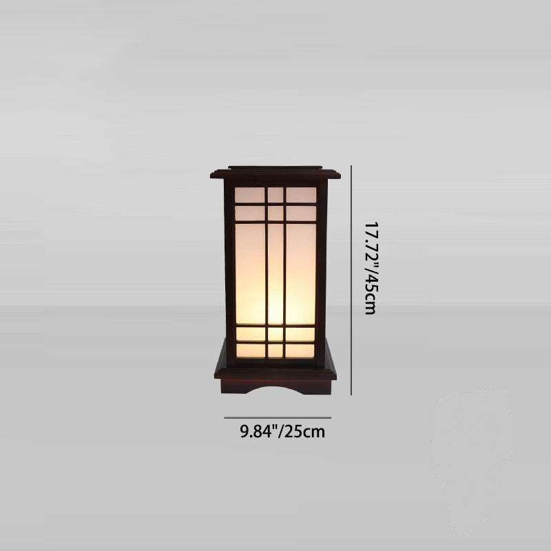 Chinese Rectangular Parchment Wood Floor Lamp