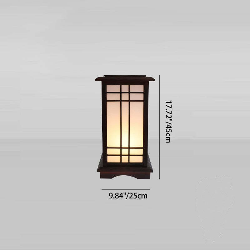 Chinese Rectangular Parchment Wood Floor Lamp