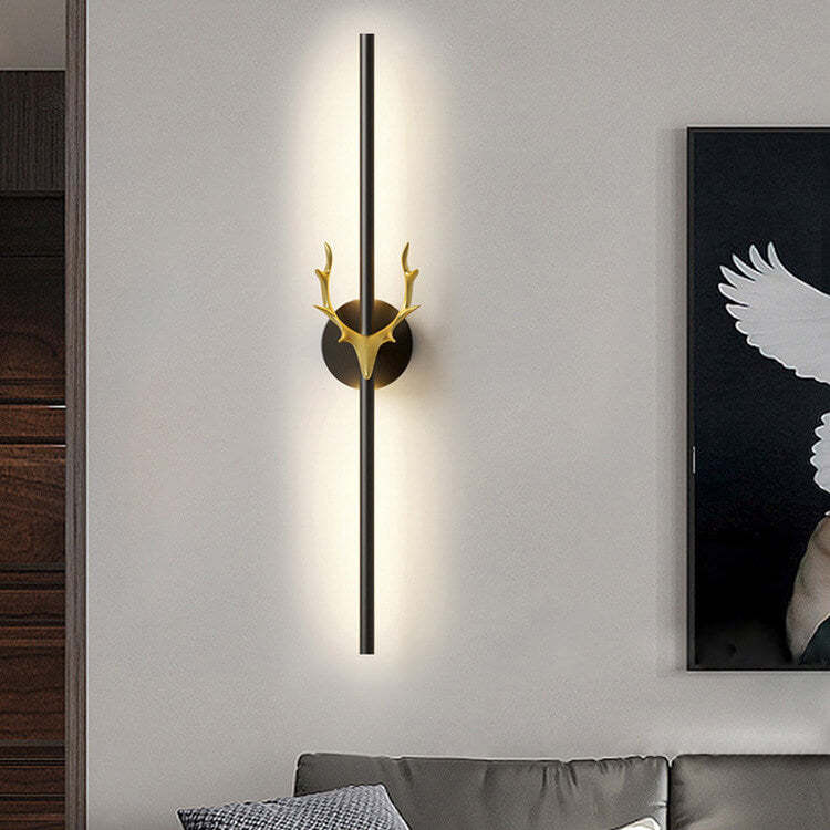 Modern Aluminum Antler Strip LED Sconce — Black / B / 220V-240V For UK/AU