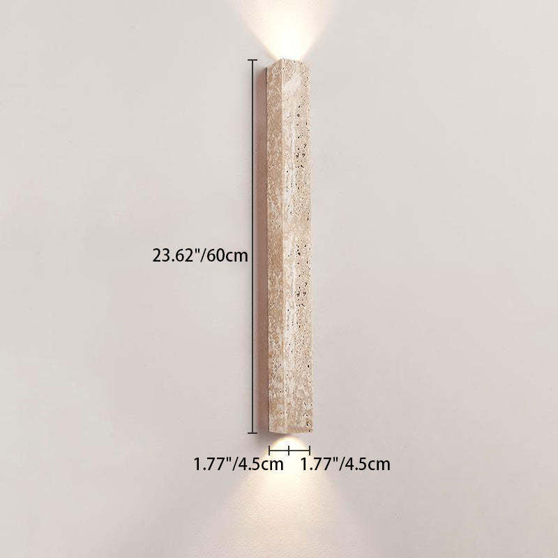 Japanese Long Strip Yellow Travertine Sconce
