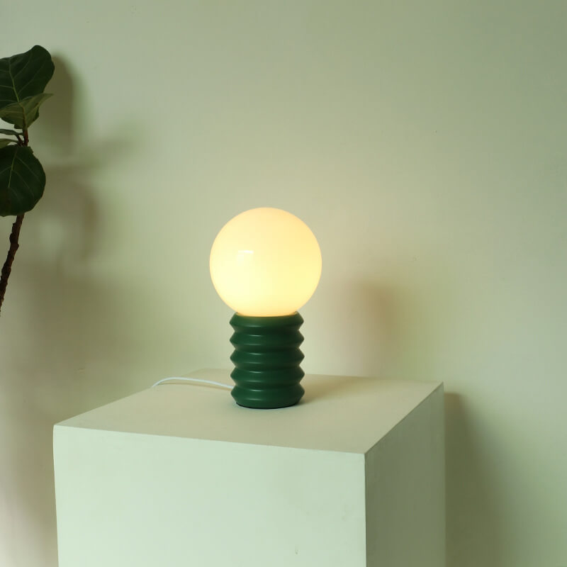 Vintage Orange Solid Glass Table Lamp