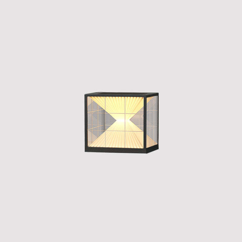 Modern Creative Hourglass Rectangular Acrylic Stainless Steel Outdoor Waterproof Door Post Light