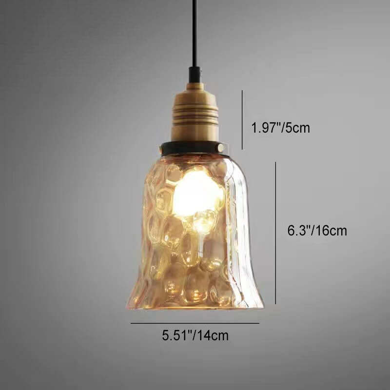 Nordic Vintage Amber Water Glass Dome Pendant