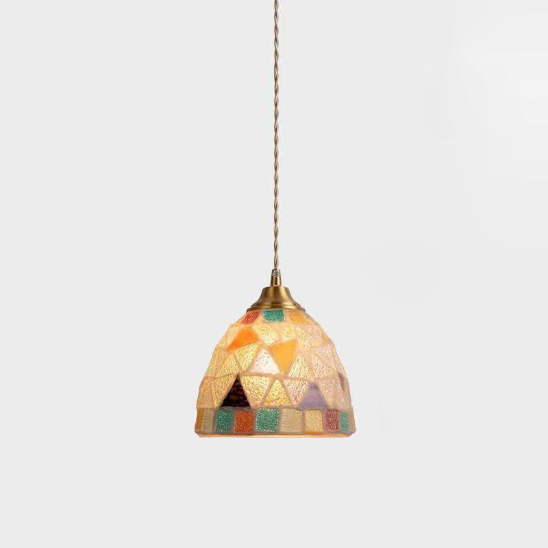 Tiffany Shell Stained Glass Semicircle Pendant Light