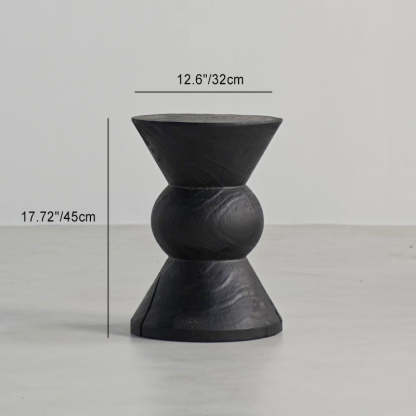 Japanese Wabi-Sabi Wood Geometric End Table
