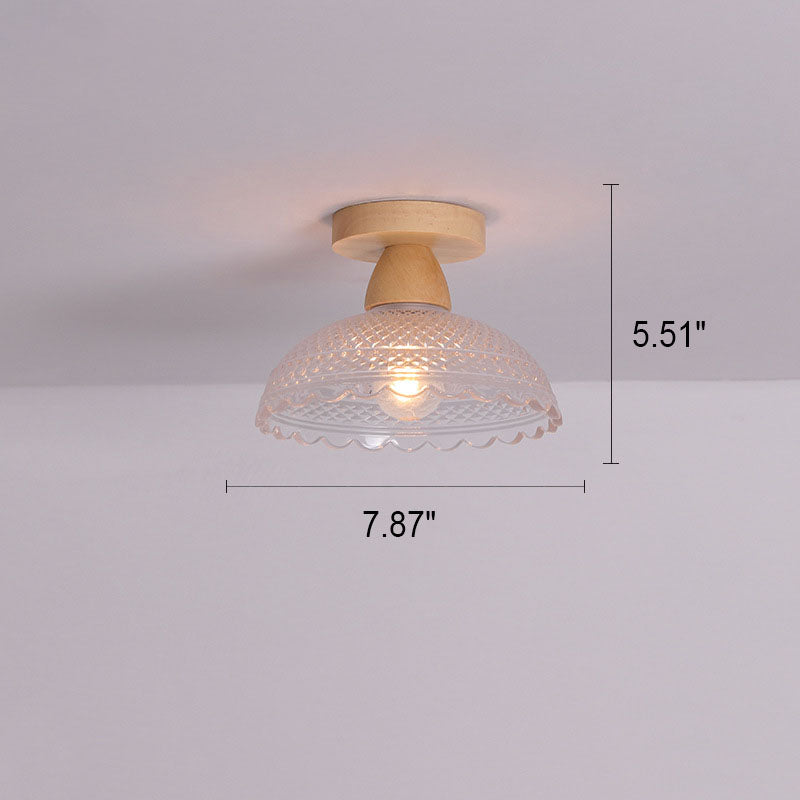 Japanese Minimalist Log Glass Ceiling Light
