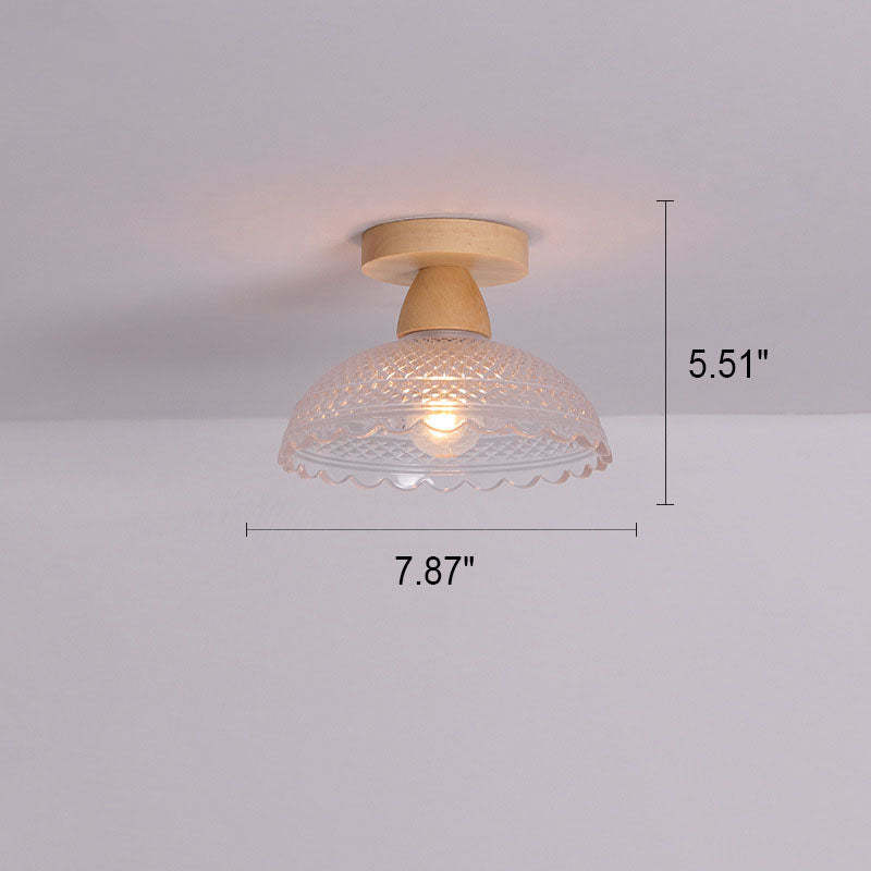 Japanese Minimalist Log Glass Ceiling Light