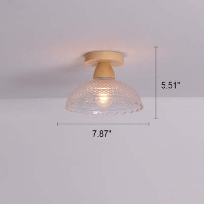 Japanese Minimalist Log Glass Ceiling Light