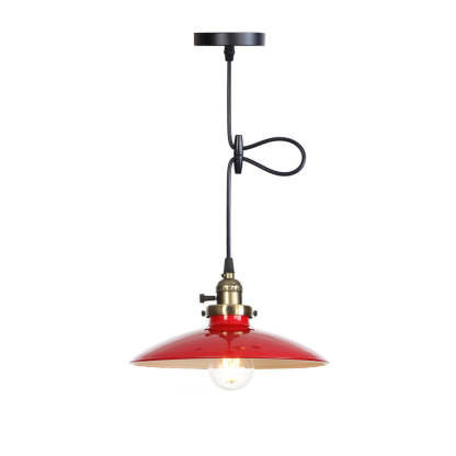 Industrial Iron Multicolor Bowl Pendant Light — A / Green / 220V-240V For UK/AU