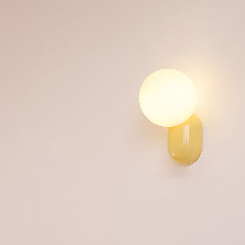 Macaron Cream Resin Glass Ball Sconce