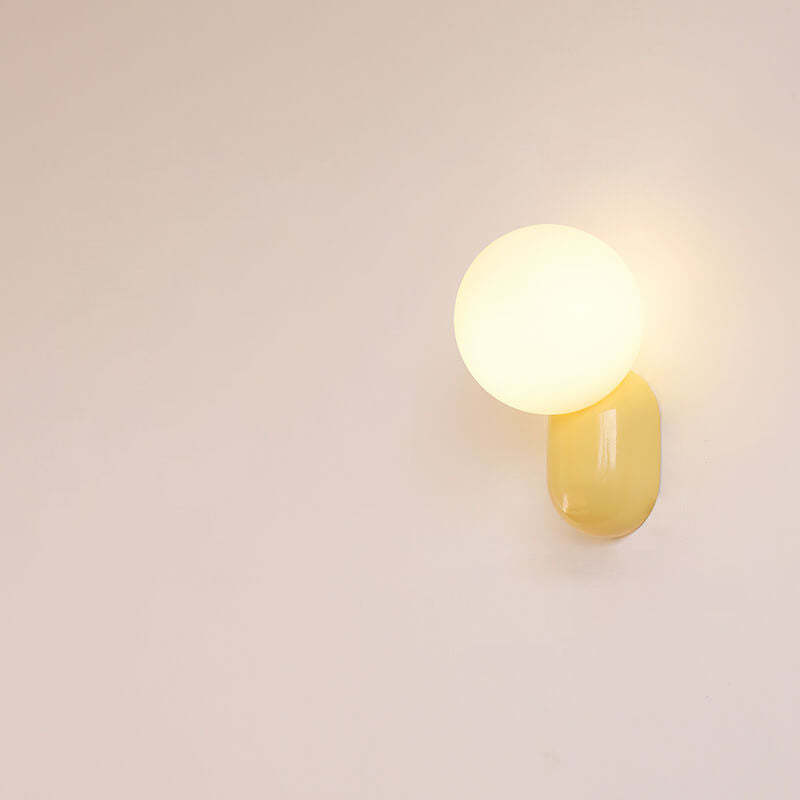 Macaron Cream Resin Glass Ball Sconce