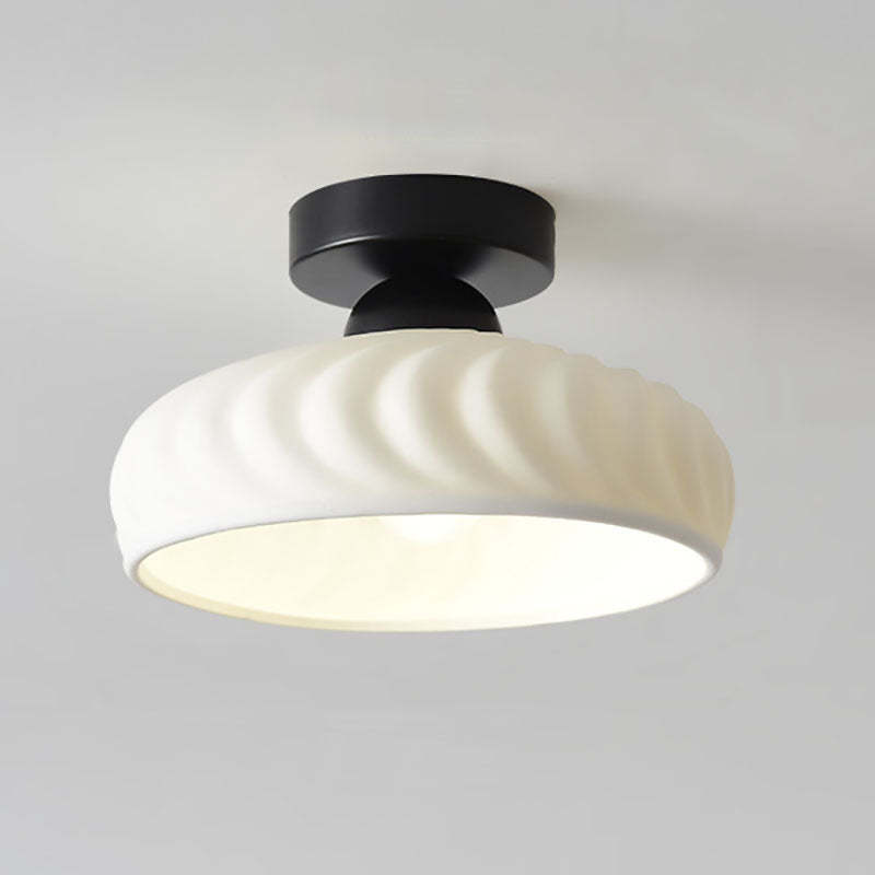 Modern Ceramic Disc Semi-Flush Ceiling Light — C / Black / 110V-120V For US/CA
