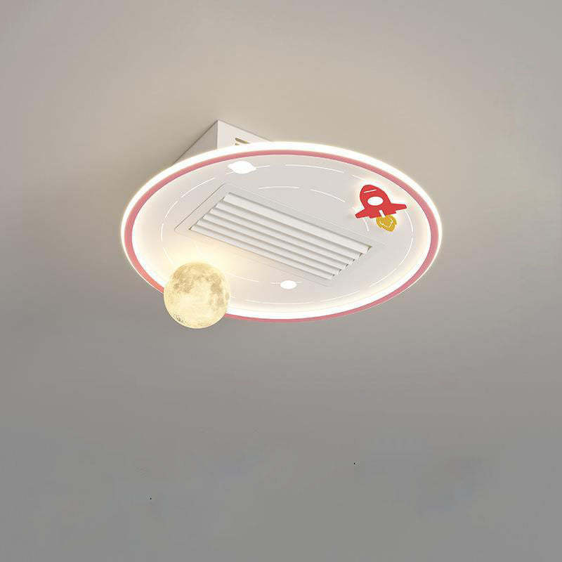 Contemporary Astronaut Moon Bladeless Flush