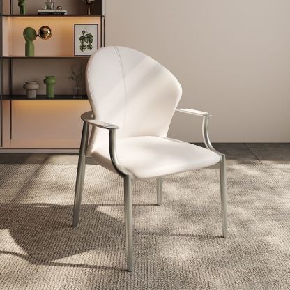 Minimalist Microfiber Leather Square Dining Chair