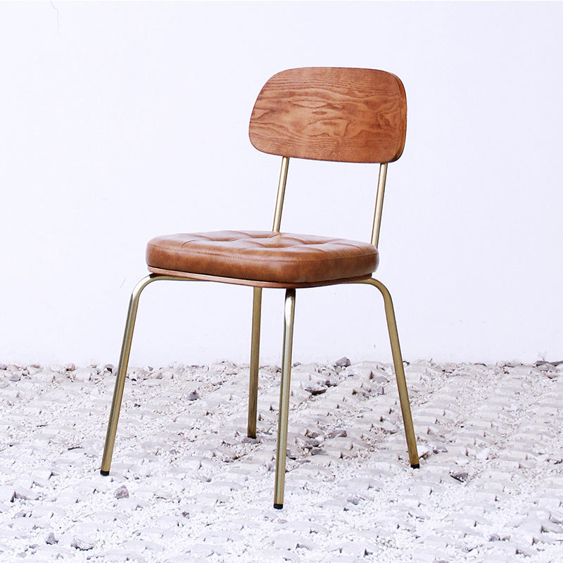 Minimalist Metal Leather Dining Chair