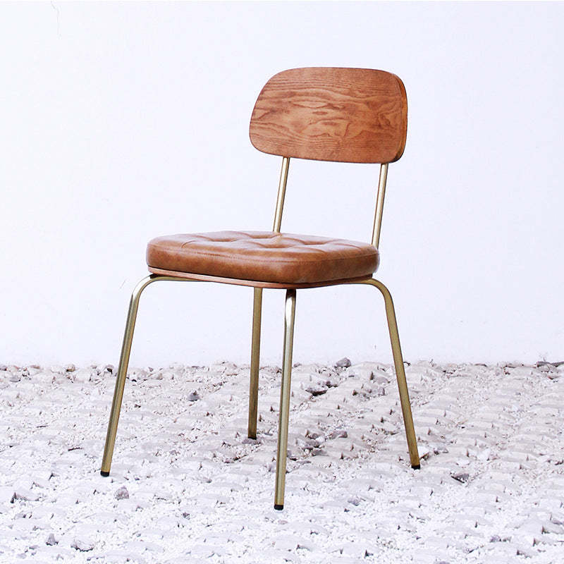 Minimalist Metal Leather Dining Chair