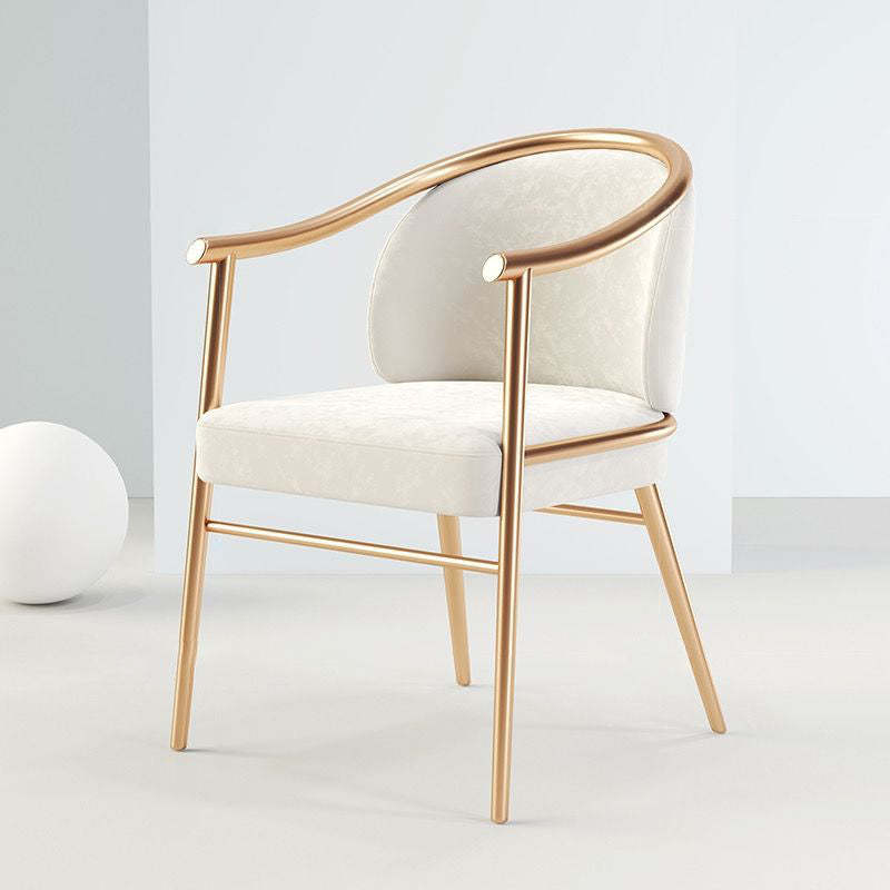 Contemporary Iron Velvet Armchair