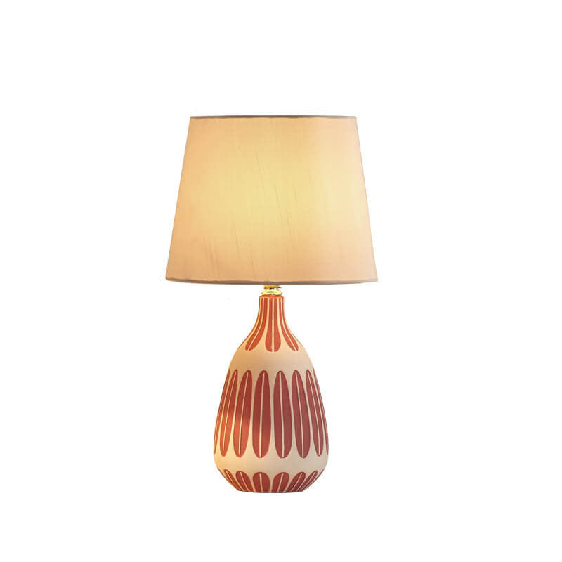Nordic Vertical Pattern Ceramic Fabric Lamp