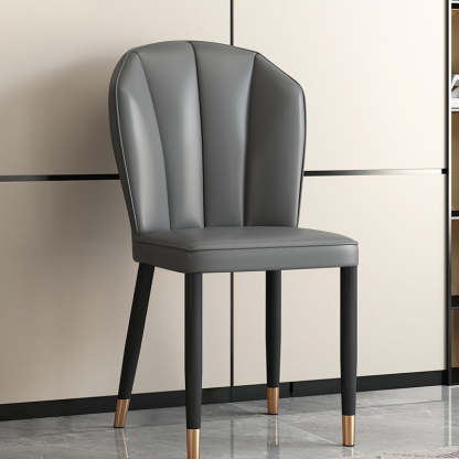 Modern Leather Steel Shell Dining Chair — X Shape / Black / White