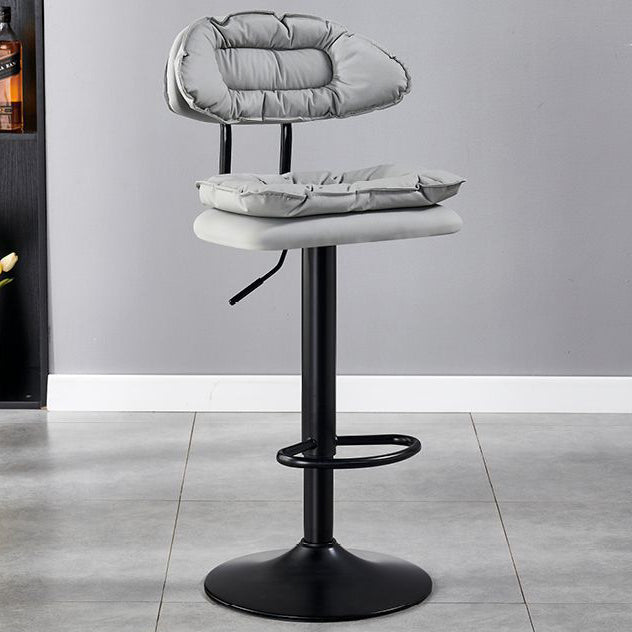 Modern Fabric Iron Semicircular Counter Stool — High / Pink / Black