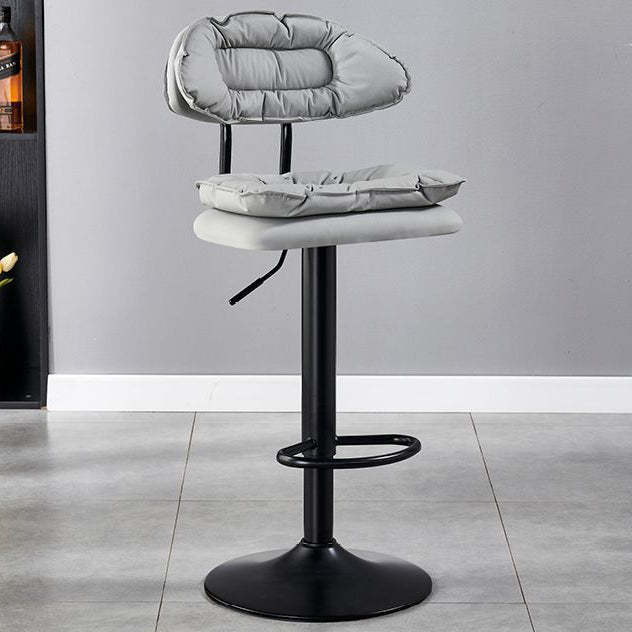 Modern Fabric Iron Semicircular Counter Stool — High / Pink / Black