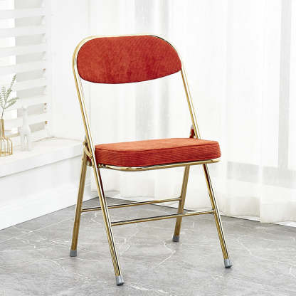 Vintage Velvet Steel Foldable Dining Chair