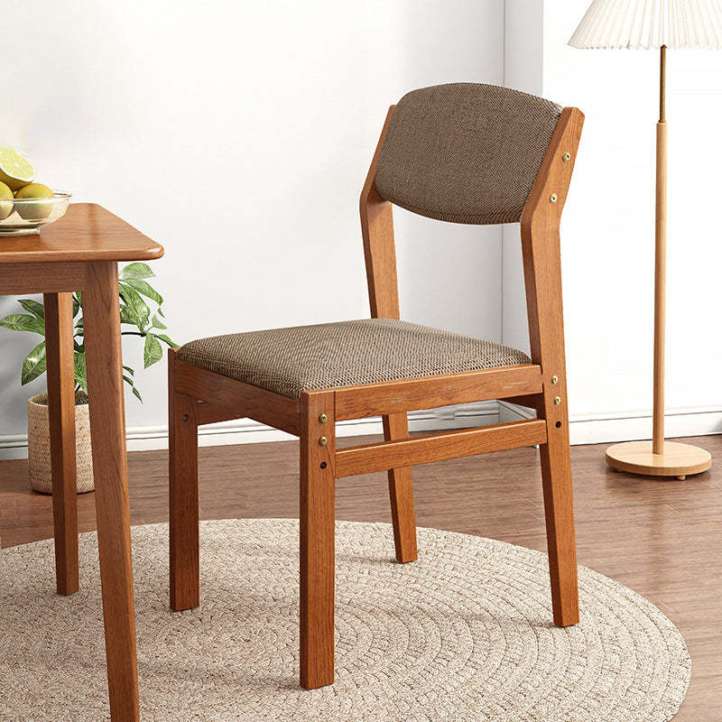 Minimalist upholstered brown dining chairs & benches — Walnut