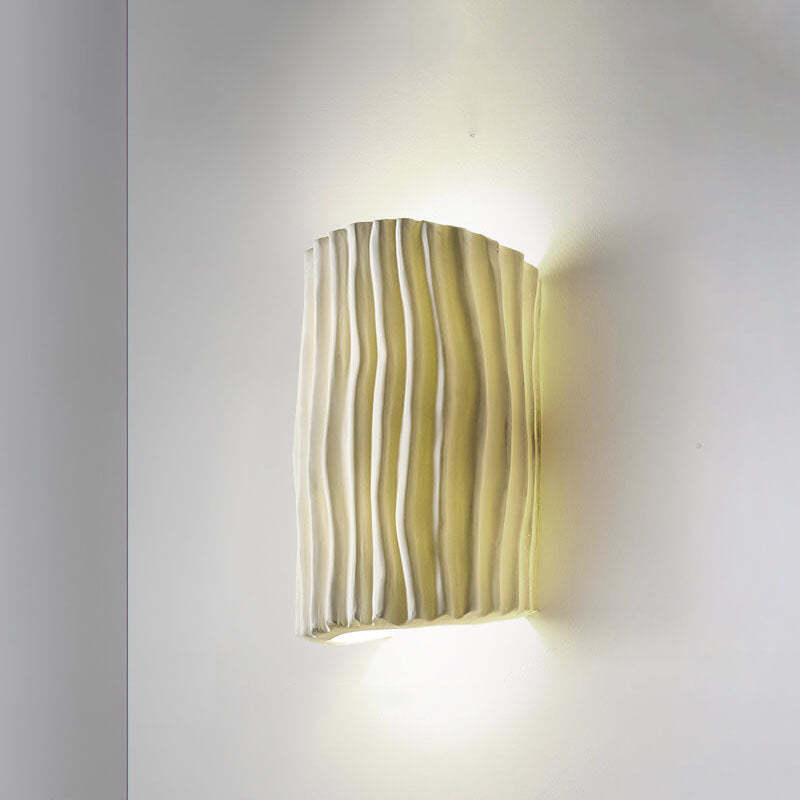 Nordic Resin Striped Half Cylinder Sconce