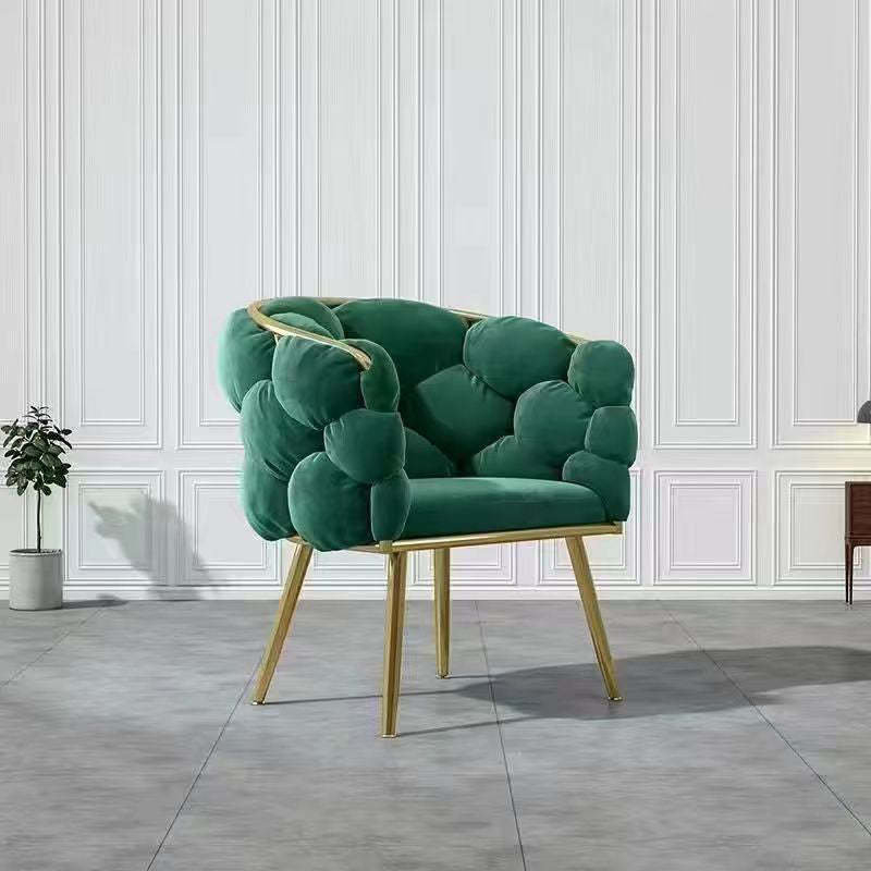 Half Round Bubble Fabric Metal Vanity Stool