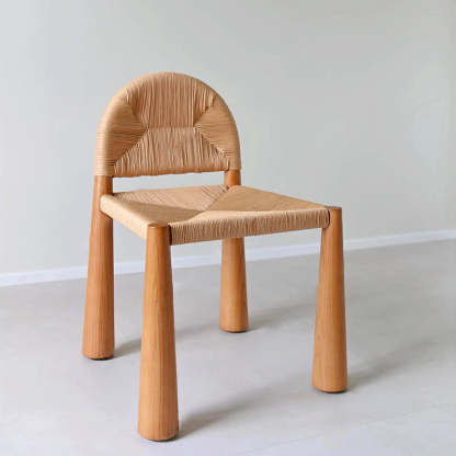 Vintage Wood Rattan Chair
