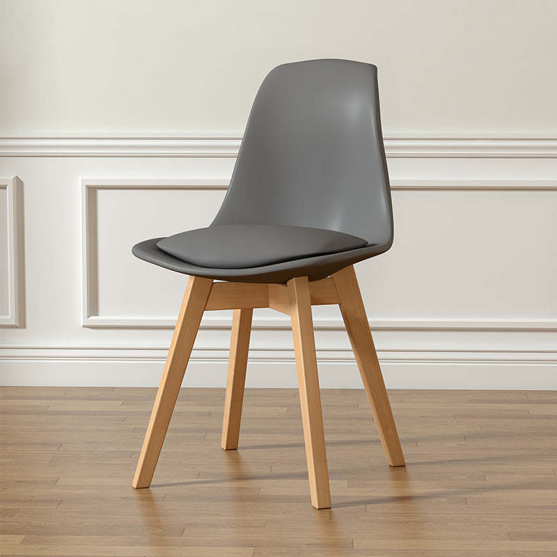 Scandinavian Upholstered Wood Trapezoidal Dining Chair